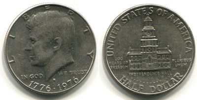 №260  Монета 50 центов 1976 года США