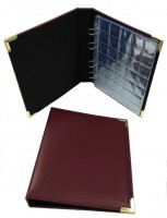 Альбом для монет из искусственной кожи с уголками коричневый (с 10-ю листами с клапанами, Оптима)