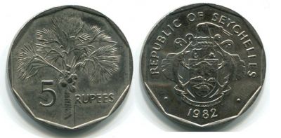 Монета 5 рупий 1982 год Сейшельские острова