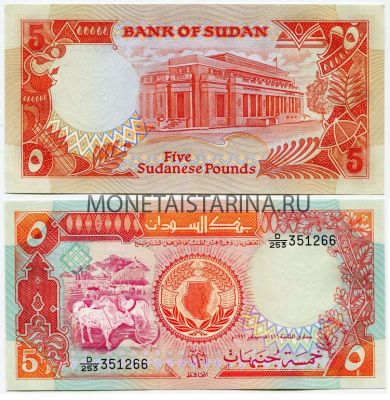 Банкнота 5 фунтов 1991 год Судан