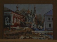 Картина маслом Храм Живоначальной троицы в Хохлах Москва