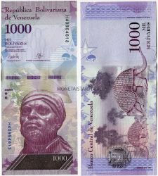 Банкнота 1000 боливаров 2017 года. Венесуэла