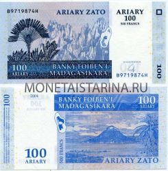 Банкнота 100 ариари (500франков) 2004 года Мадагаскар