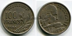 Монета 100 франков 1955 года. Франция (колонии)