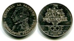 Монета серебряная 100 франков 1987 года Франция