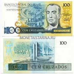 Банкнота 100 крузейро 1986-88 год Бразилия