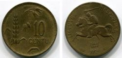 Монета 10 центов 1925 год Литва