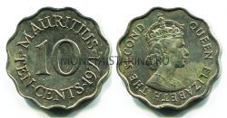 Монета 10 центов 1971 год Маврикий