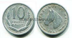 Монета 10 франков 1961 год Мали