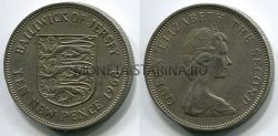 №1680  Монета 10 пенсов 1968 год Джерси