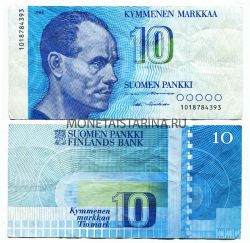 Банкнота 10 марок 1986 год Финляндия