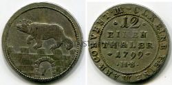 Монета серебряная 1/12 талера 1799 года. Анхальт-Бернбург (Германия)