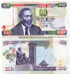 Банкнота 100 шиллингов 2009 года Кения