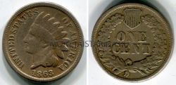 Монета 1 цент 1863 года. Америка (США)