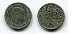 Монета 5 центов 1964 год