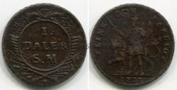 Монета 1 далер 1718 года. Швеция