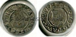 Монета серебряная 1 денар 1586 года. Венгрия