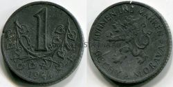 Монета 1 крона 1944 года.Богемия (Чехословакия)
