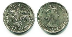 Монета 1 шиллинг 1959 год Нигерия