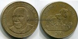 Монета 200 шиллингов 1998 года. Танзания