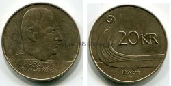 Монета 20 крон 1994 года. Норвегия