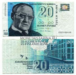 Банкнота 20 марок 1993 (1997) год Финляндия