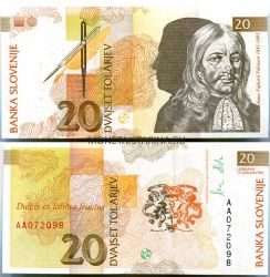 Банкнота 20 толар 1992 года. Словения