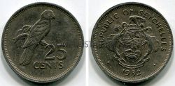 Монета 25 центов 1982 года. Сейшельские острова