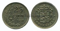 Монета 25 сентимов 1927 года Люксембург