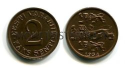 Монета 2 цента 1934 года Эстония