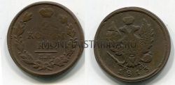 Монета медная 2 копейки 1813 года. Император Александр I
