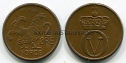 № 50 Монета 2 оре 1966 года Норвегия