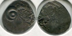 Монета серебряная денга (чешуйка) XV века Великое княжество Рязанское