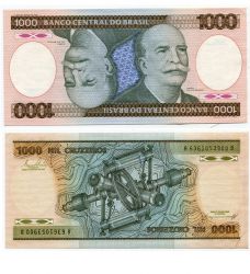 №92 Банкнота 1000 крузейро 1978-80 год Бразилия