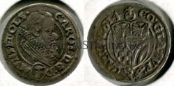 Монета серебряная 3 крейцера 1614 года. Силезия-Мюнстерберг-Олесница (Польша)