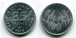 Монета 25 франков  Мали