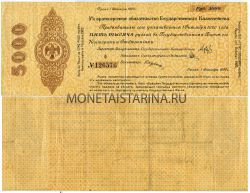 Банкнота 5000 рублей 1919 года (адм.Колчак)