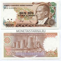 №100 Банкнота 5000 лир 1985 год Турция