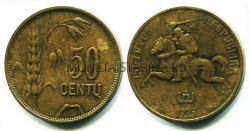 Монета 50 центов 1925 год Литва