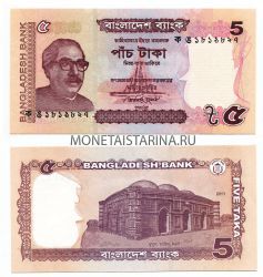 Банкнота 5 така 2011 год Бангладеш