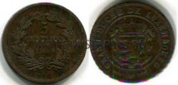 Монета 5 сантимов 1854  года. Люксембург