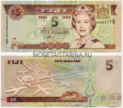 Банкнота 5 долларов 2002 года Фиджи