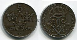 № 14 монета 5 эре 1950 год Швеция