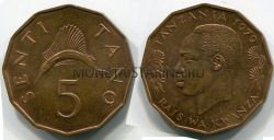 Монета 5 центов 1979 год Танзания