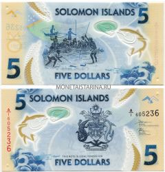 Банкнота 5 долларов 2019 года. Соломоновы острова