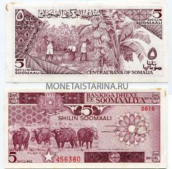 Банкнота 5 шиллингов 1987 года Сомали