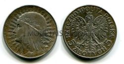 Монета серебряная 5 злотых 1933 года Польша