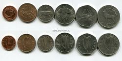 Набор из 6-ти монет 1969-98 года. Ирландия