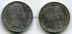 Монета серебряная 2 талера 1842 года."Свадебный".Королевство Бавария (Германия).