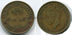 Монета 1 шиллинг 1940 год Британская Западная Африка
